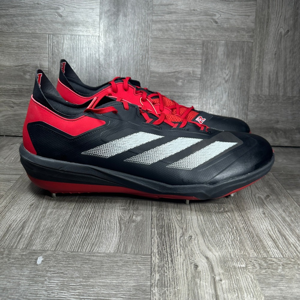 Adidas Adizero Impact Rutgers Mens 17 Black Red Metal Baseball Cleats NEW JR3048